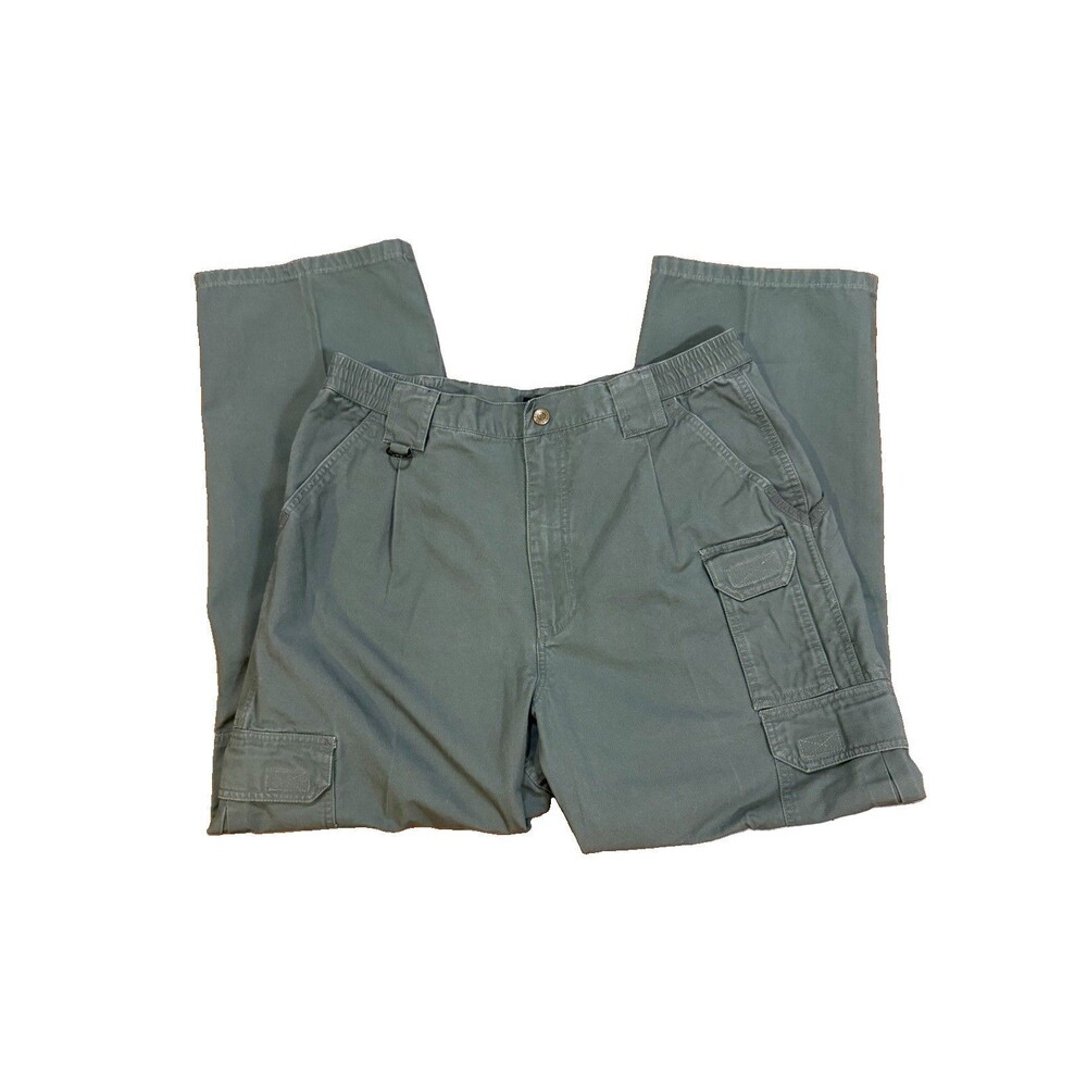 5.11 Tactical Series 34x32 Mens Green Ripstop Cargo Pants Multi-Pocket Workwear